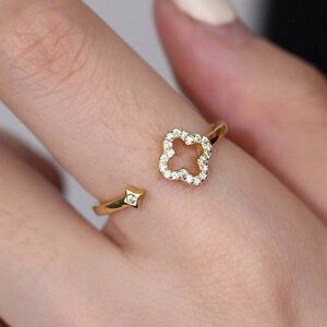 925 Sterling Silver Clover Ring